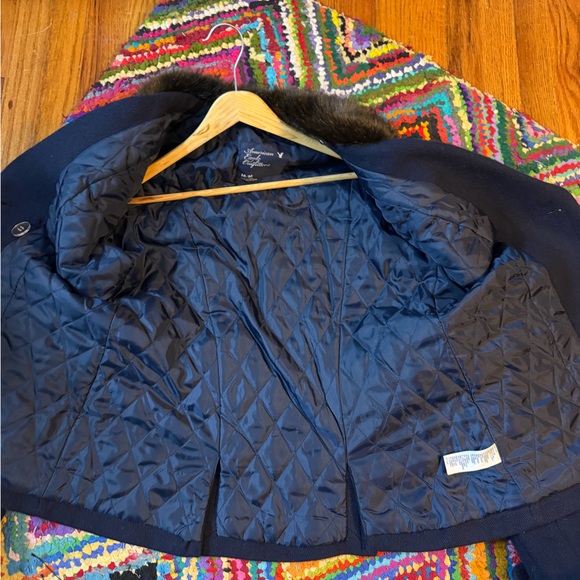 American Eagle Outfitters Navy Double-Breasted Women's Pea Coat - Picture 3 of 3